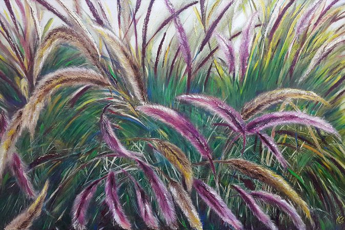 1F--62-h-x-90-w-x4-cms-Oil-painting-Purple-garden-price-2500-dhs